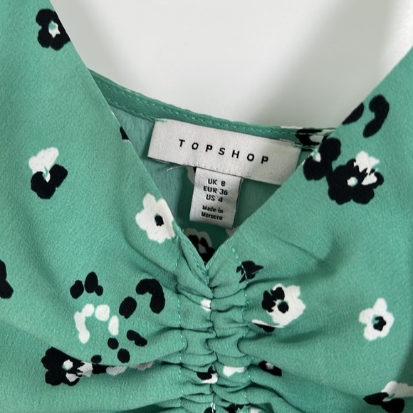 Top Shop Green Floral Dress US 4 - Picture 4 of 5